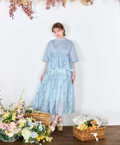 Chesty（チェスティー）の「カスミソウ刺繍スカート（スカート・レディース・ブラック/オフホワイト/ブルー・0/1）」の15枚目の写真