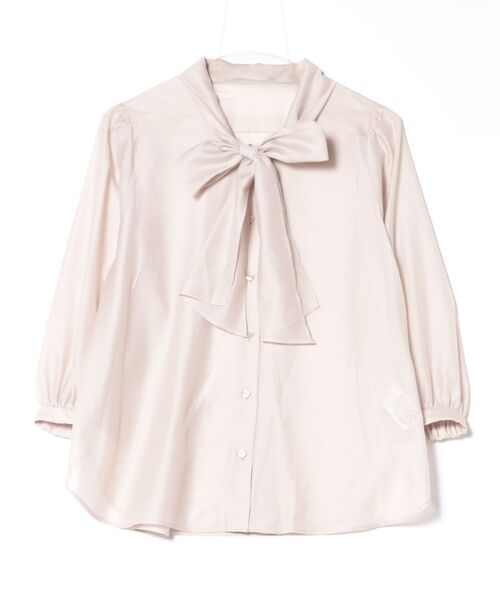 STRAWBERRY-FIELDS（ストロベリーフィールズ）の「【雑誌掲載アイテム】フローラクロス_シアーボウタイブラウス（シャツ/ブラウス・レディース・ピンクベージュ/ブルー系その他/ブラウン・2）」の14枚目の写真