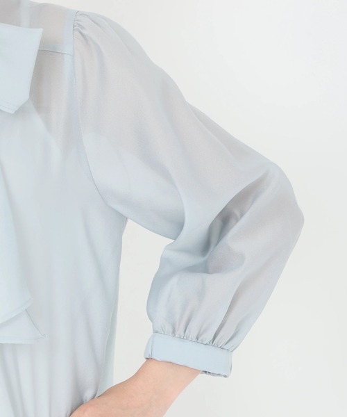 STRAWBERRY-FIELDS（ストロベリーフィールズ）の「【雑誌掲載アイテム】フローラクロス_シアーボウタイブラウス（シャツ/ブラウス・レディース・ピンクベージュ/ブルー系その他/ブラウン・2）」の10枚目の写真