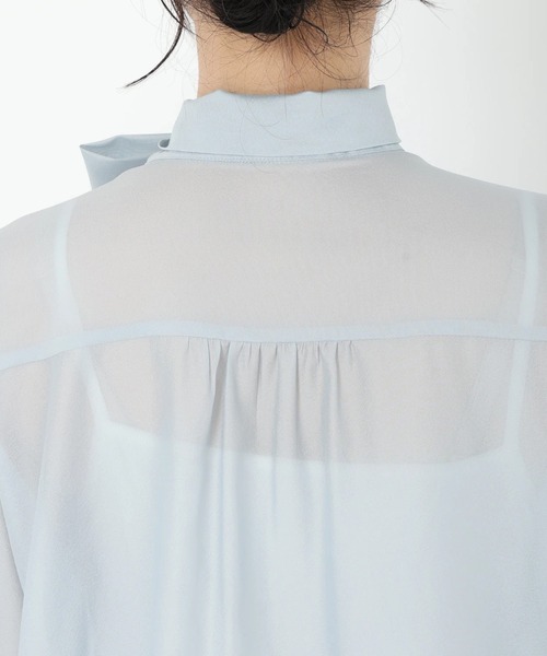 STRAWBERRY-FIELDS（ストロベリーフィールズ）の「【雑誌掲載アイテム】フローラクロス_シアーボウタイブラウス（シャツ/ブラウス・レディース・ピンクベージュ/ブルー系その他/ブラウン・2）」の9枚目の写真