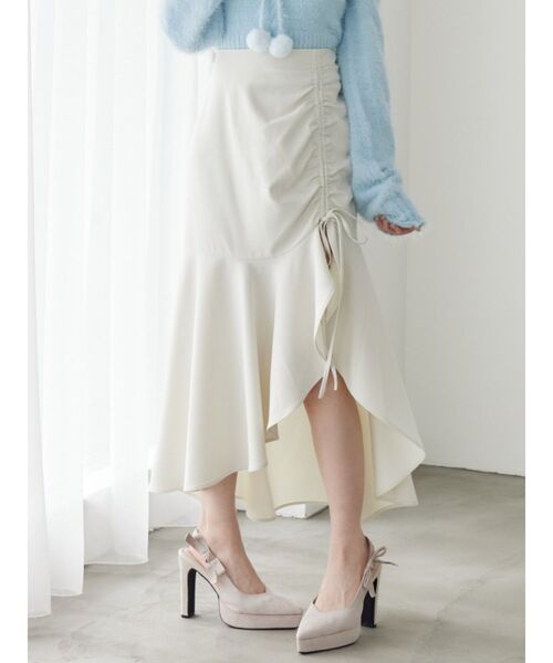 EATME（イートミー）の「サイドギャザーマーメイドスカート（スカート・レディース・ブラウン/アイボリー/ブラック・SMALL/MEDIUM）」の2枚目の写真