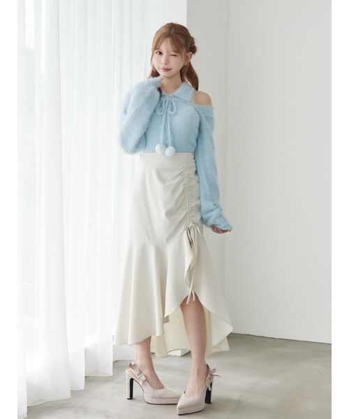 EATME（イートミー）の「サイドギャザーマーメイドスカート（スカート・レディース・ブラウン/アイボリー/ブラック・SMALL/MEDIUM）」の6枚目の写真