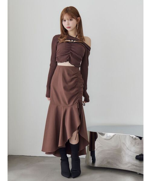 EATME（イートミー）の「サイドギャザーマーメイドスカート（スカート・レディース・ブラウン/アイボリー/ブラック・SMALL/MEDIUM）」の10枚目の写真