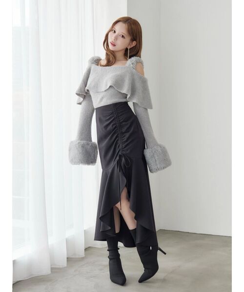 EATME（イートミー）の「サイドギャザーマーメイドスカート（スカート・レディース・ブラウン/アイボリー/ブラック・SMALL/MEDIUM）」の22枚目の写真