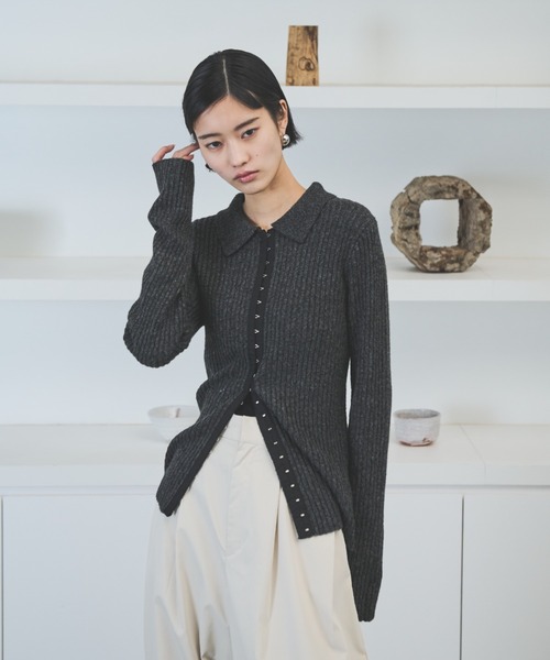 セール】ホックデザインポロニットトップス（ニット/セーター）｜AIC