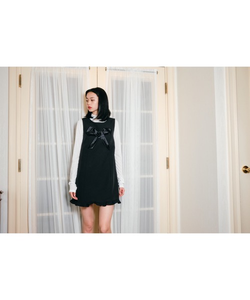 Ribbon dress/サテンリボンワンピース（ワンピース）｜Smyeon