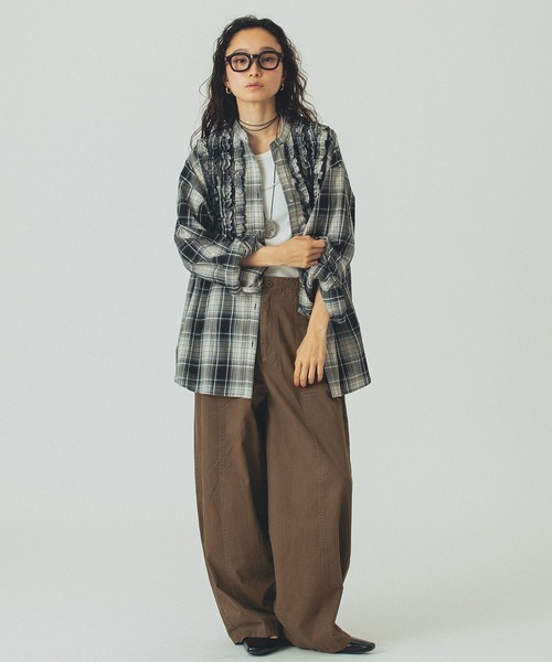 ROSE BUD(ローズバッド)の「CHECK SHIRT(シャツ/ブラウス・レディース・ベージュ/ネイビー・ONE SIZE)」の20枚目の写真