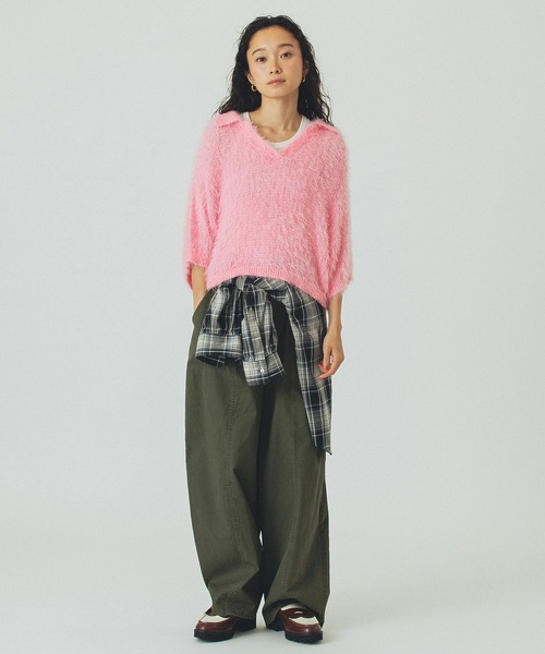 ROSE BUD(ローズバッド)の「CHECK SHIRT(シャツ/ブラウス・レディース・ベージュ/ネイビー・ONE SIZE)」の22枚目の写真