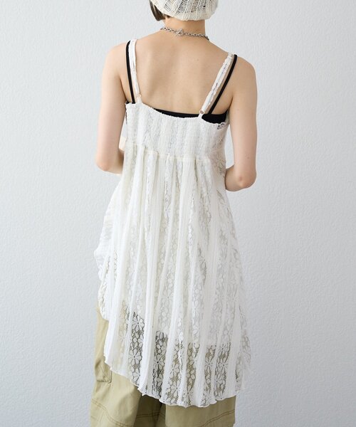 w closet(ダブルクローゼット)の「【25AW】アシメレースキャミワンピース(ワンピース・レディース・ブラック/アイボリー・FREE)」の7枚目の写真