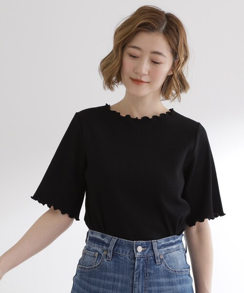 grove（グローブ）の「一枚でもレイヤードでも楽しめる　マルチな5分袖プルオーバー（Tシャツ/カットソー・レディース・オフホワイト/ホワイト系5/ブラック・01/02/03/04/05）」の8枚目の写真