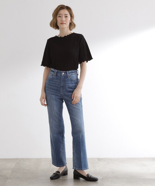 grove（グローブ）の「一枚でもレイヤードでも楽しめる　マルチな5分袖プルオーバー（Tシャツ/カットソー・レディース・オフホワイト/ホワイト系5/ブラック・01/02/03/04/05）」の9枚目の写真