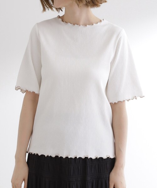 grove（グローブ）の「一枚でもレイヤードでも楽しめる　マルチな5分袖プルオーバー（Tシャツ/カットソー・レディース・オフホワイト/ホワイト系5/ブラック・01/02/03/04/05）」の16枚目の写真