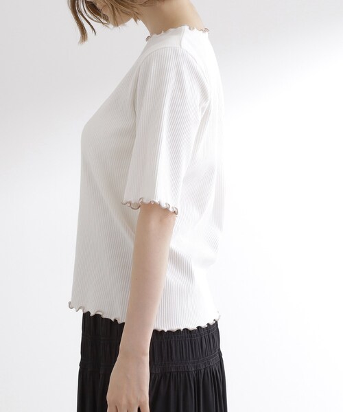 grove（グローブ）の「一枚でもレイヤードでも楽しめる　マルチな5分袖プルオーバー（Tシャツ/カットソー・レディース・オフホワイト/ホワイト系5/ブラック・01/02/03/04/05）」の17枚目の写真