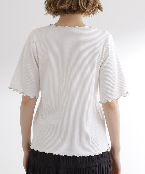 grove（グローブ）の「一枚でもレイヤードでも楽しめる　マルチな5分袖プルオーバー（Tシャツ/カットソー・レディース・オフホワイト/ホワイト系5/ブラック・01/02/03/04/05）」の18枚目の写真