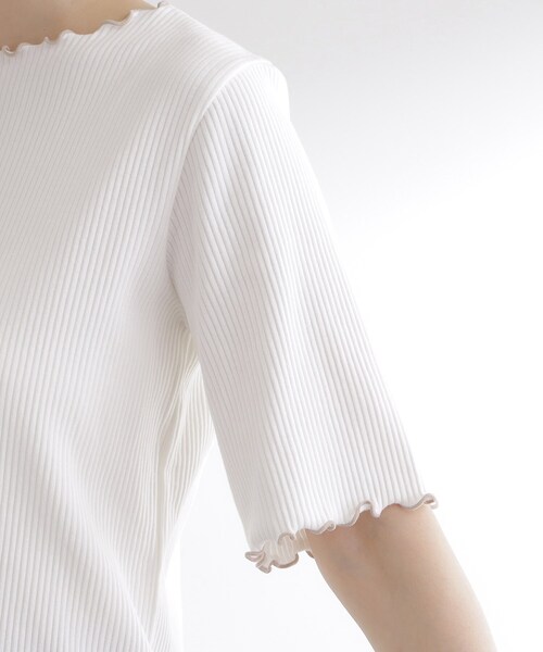 grove（グローブ）の「一枚でもレイヤードでも楽しめる　マルチな5分袖プルオーバー（Tシャツ/カットソー・レディース・オフホワイト/ホワイト系5/ブラック・01/02/03/04/05）」の20枚目の写真