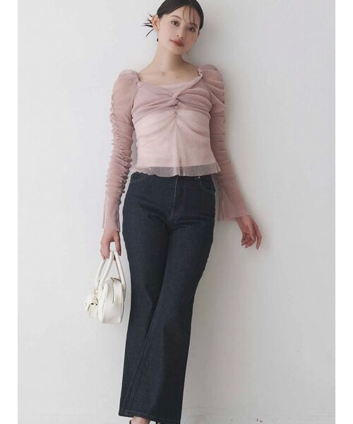 MERCURYDUO(マーキュリーデュオ)の「デニムシューカットパンツ(デニムパンツ・レディース・ブルー/インディゴブルー・MEDIUM/SMALL)」の11枚目の写真