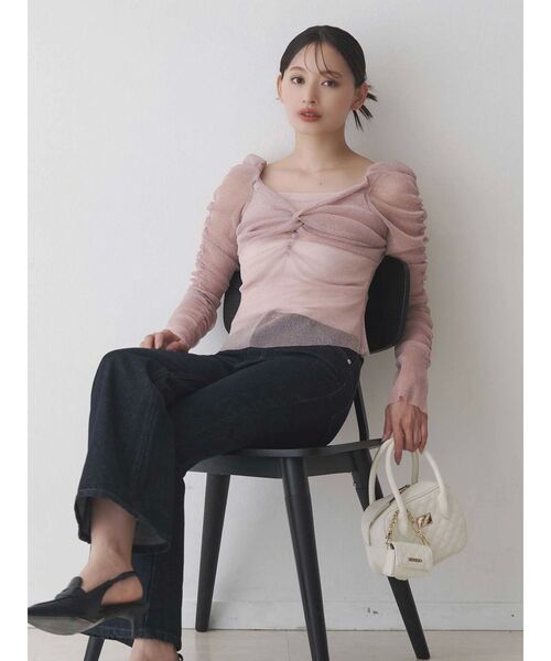 MERCURYDUO(マーキュリーデュオ)の「デニムシューカットパンツ(デニムパンツ・レディース・ブルー/インディゴブルー・MEDIUM/SMALL)」の8枚目の写真