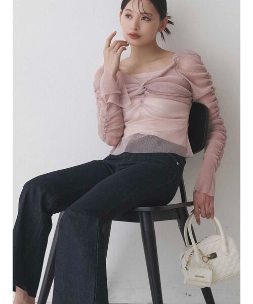 MERCURYDUO(マーキュリーデュオ)の「デニムシューカットパンツ(デニムパンツ・レディース・ブルー/インディゴブルー・MEDIUM/SMALL)」の5枚目の写真