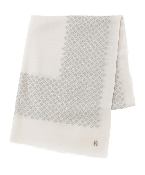 FURLA(フルラ)の「ウールストール ”箔プリント”(ストール/ショール・レディース・オフホワイト/チャコールグレー・FREE)」の6枚目の写真