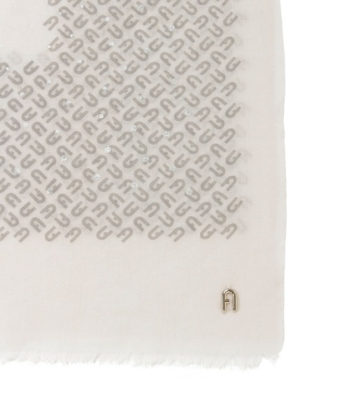 FURLA(フルラ)の「ウールストール ”箔プリント”(ストール/ショール・レディース・オフホワイト/チャコールグレー・FREE)」の5枚目の写真