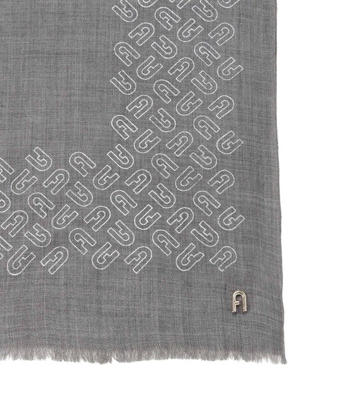 FURLA(フルラ)の「ウールストール ”箔プリント”(ストール/ショール・レディース・オフホワイト/チャコールグレー・FREE)」の11枚目の写真