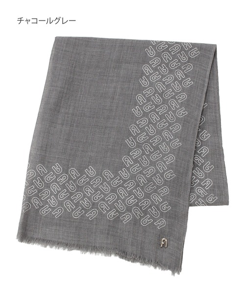FURLA(フルラ)の「ウールストール ”箔プリント”(ストール/ショール・レディース・オフホワイト/チャコールグレー・FREE)」の9枚目の写真