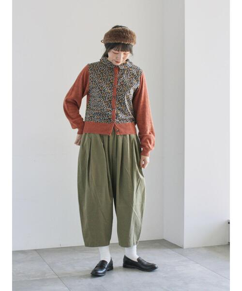 TSUHARU by Samansa Mos2(ツハルバイサマンサモスモス)の「【LIBERTY】襟付き布帛部分使いニットカーディガン(カーディガン/ボレロ・レディース・ブラック/ブラウン/ベージュ・F)」の21枚目の写真