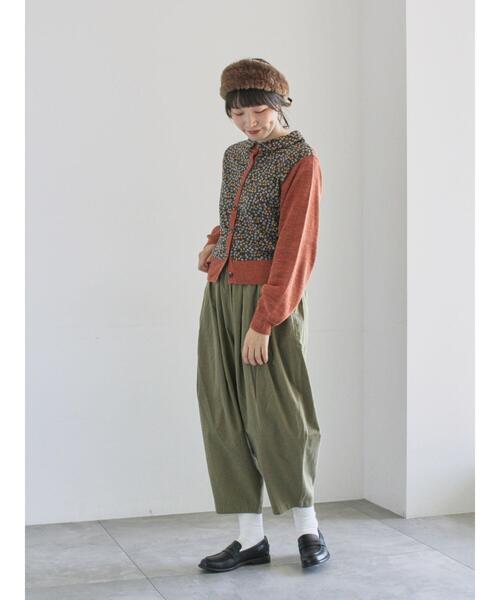 TSUHARU by Samansa Mos2(ツハルバイサマンサモスモス)の「【LIBERTY】襟付き布帛部分使いニットカーディガン(カーディガン/ボレロ・レディース・ブラック/ブラウン/ベージュ・F)」の22枚目の写真