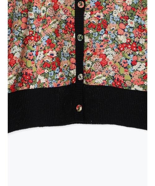 TSUHARU by Samansa Mos2(ツハルバイサマンサモスモス)の「【LIBERTY】襟付き布帛部分使いニットカーディガン(カーディガン/ボレロ・レディース・ブラック/ブラウン/ベージュ・F)」の6枚目の写真