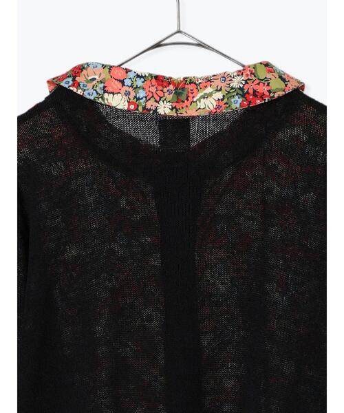 TSUHARU by Samansa Mos2(ツハルバイサマンサモスモス)の「【LIBERTY】襟付き布帛部分使いニットカーディガン(カーディガン/ボレロ・レディース・ブラック/ブラウン/ベージュ・F)」の7枚目の写真