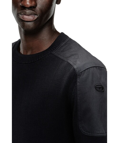 DIESEL（ディーゼル）の「メンズ プルオーバーコットンニット K-MARTIN（ニット/セーター・メンズ・ブラック・SMALL/MEDIUM/LARGE/X-LARGE/X-SMALL/XX-LARGE）」の3枚目の写真