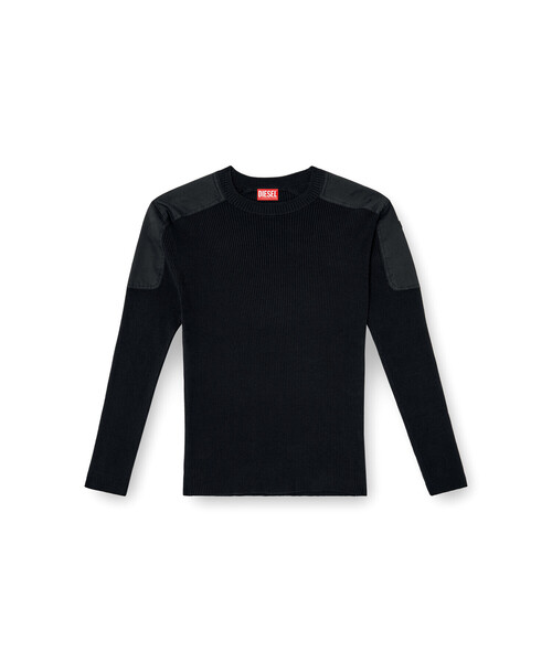 DIESEL（ディーゼル）の「メンズ プルオーバーコットンニット K-MARTIN（ニット/セーター・メンズ・ブラック・SMALL/MEDIUM/LARGE/X-LARGE/X-SMALL/XX-LARGE）」の5枚目の写真