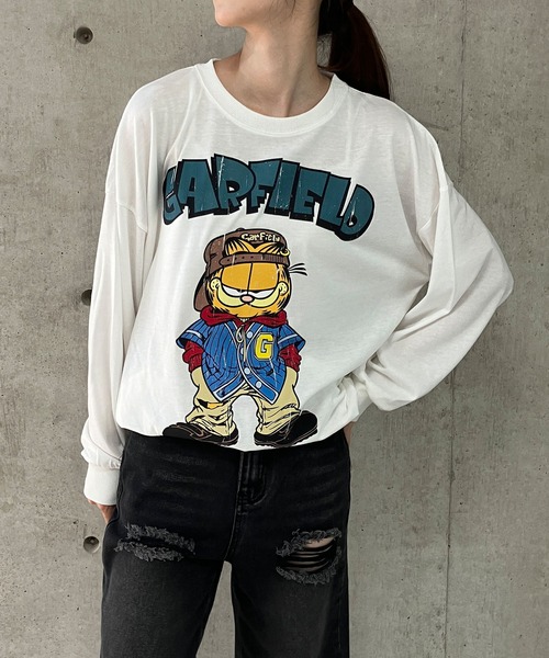 GLAMOROUS JANE(グラマラスジェーン)の「GARFIELDプリントロンT(Tシャツ/カットソー・レディース・ブラック/チャコールグレー/オフホワイト・FREE)」の10枚目の写真