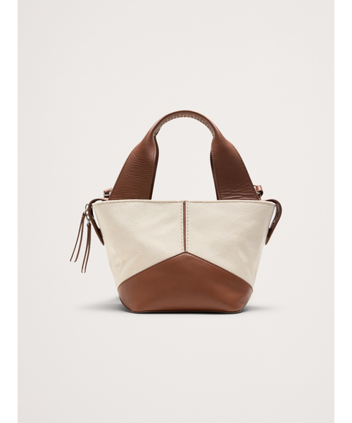 Banana Republic（バナナリパブリック）の「◆レザー & スエード ミニ ジップトートバッグ（ハンドバッグ・レディース・ブラック/ブラウン/イエロー/オフホワイト・ONE SIZE）」の13枚目の写真