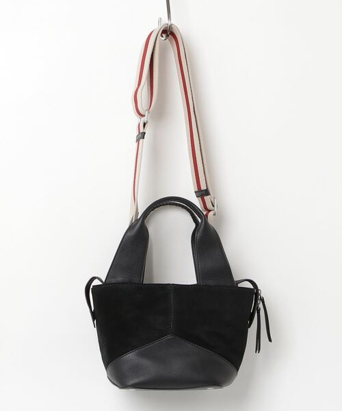 ◇レザー & スエード ミニ ジップトート（ハンドバッグ）｜BANANA