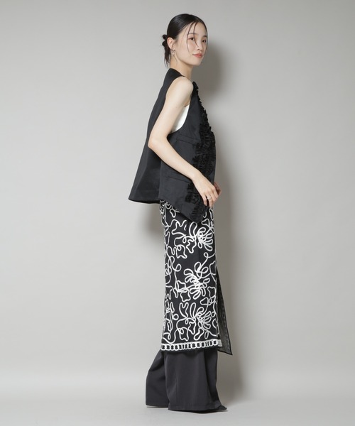 sara mallika(サラ マリカ)の「Sara mallika/TULLETAPEEMBROIDERY WRAP SKIRT(スカート・レディース・ブラック/ベージュ系その他・FREE)」の14枚目の写真