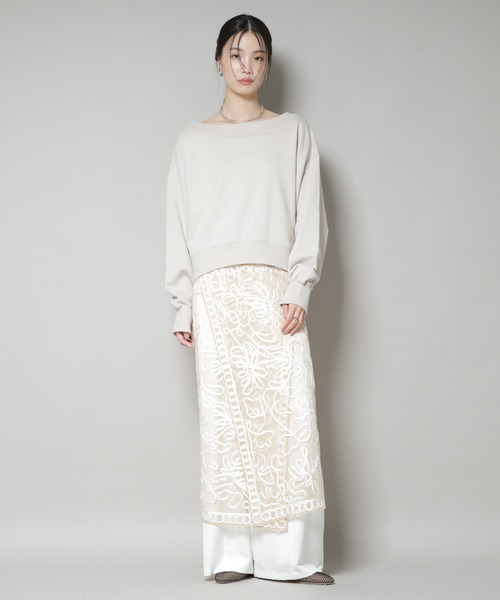 sara mallika(サラ マリカ)の「Sara mallika/TULLETAPEEMBROIDERY WRAP SKIRT(スカート・レディース・ブラック/ベージュ系その他・FREE)」の4枚目の写真