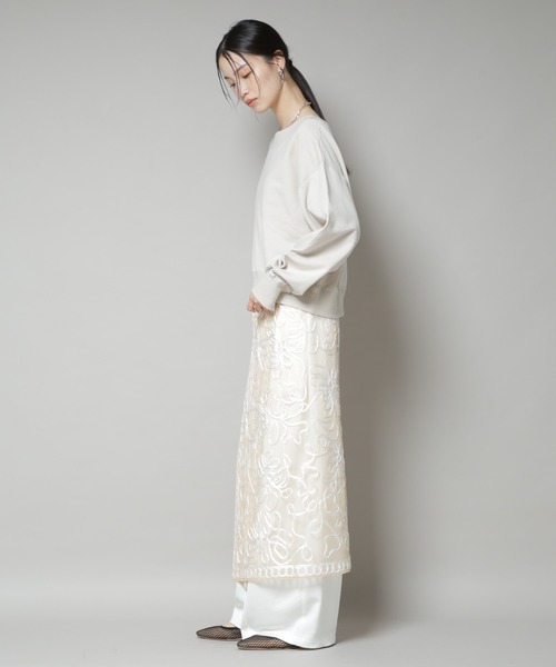 sara mallika(サラ マリカ)の「Sara mallika/TULLETAPEEMBROIDERY WRAP SKIRT(スカート・レディース・ブラック/ベージュ系その他・FREE)」の5枚目の写真