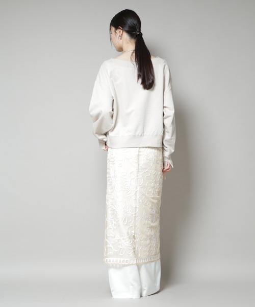 sara mallika(サラ マリカ)の「Sara mallika/TULLETAPEEMBROIDERY WRAP SKIRT(スカート・レディース・ブラック/ベージュ系その他・FREE)」の6枚目の写真