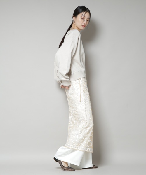 sara mallika(サラ マリカ)の「Sara mallika/TULLETAPEEMBROIDERY WRAP SKIRT(スカート・レディース・ブラック/ベージュ系その他・FREE)」の7枚目の写真