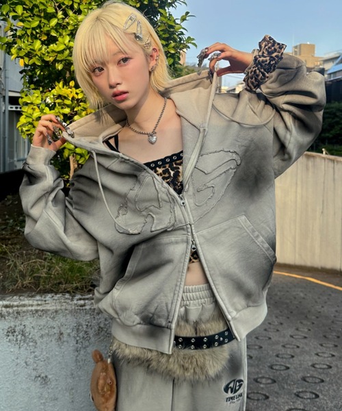 A'GEM/9 × .kom 『A'gem/エージェム』AGロゴ加工ジップアップパーカー