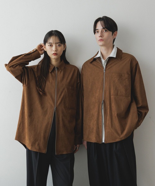 RAGEBLUE（レイジブルー）の「【UNSEX】Wジップ/アソートルーズシャツ（シャツ/ブラウス・レディース・グレー系その他/ブラック/ブラウン系その他/ダークブラウン・FREE）」の4枚目の写真