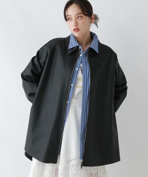 RAGEBLUE（レイジブルー）の「【UNSEX】Wジップ/アソートルーズシャツ（シャツ/ブラウス・レディース・グレー系その他/ブラック/ブラウン系その他/ダークブラウン・FREE）」の6枚目の写真