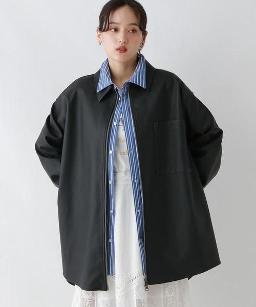 RAGEBLUE（レイジブルー）の「【UNSEX】Wジップ/アソートルーズシャツ（シャツ/ブラウス・レディース・グレー系その他/ブラック/ブラウン系その他/ダークブラウン・FREE）」の7枚目の写真