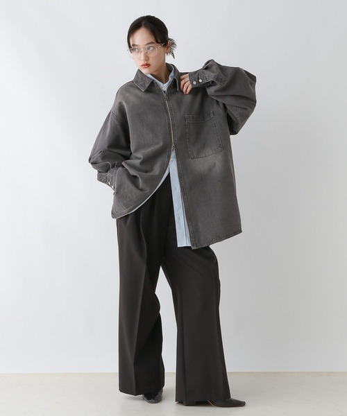 RAGEBLUE（レイジブルー）の「【UNSEX】Wジップ/アソートルーズシャツ（シャツ/ブラウス・レディース・グレー系その他/ブラック/ブラウン系その他/ダークブラウン・FREE）」の13枚目の写真