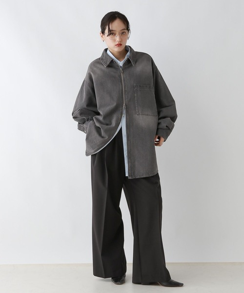 RAGEBLUE（レイジブルー）の「【UNSEX】Wジップ/アソートルーズシャツ（シャツ/ブラウス・レディース・グレー系その他/ブラック/ブラウン系その他/ダークブラウン・FREE）」の14枚目の写真