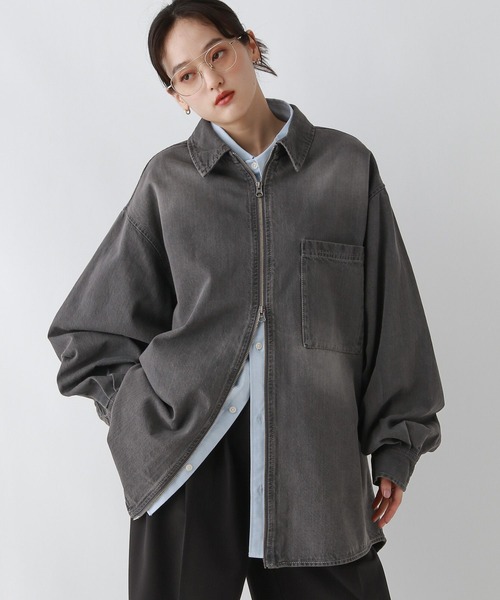 RAGEBLUE（レイジブルー）の「【UNSEX】Wジップ/アソートルーズシャツ（シャツ/ブラウス・レディース・グレー系その他/ブラック/ブラウン系その他/ダークブラウン・FREE）」の18枚目の写真