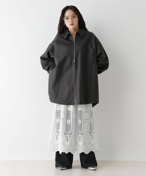 RAGEBLUE（レイジブルー）の「【UNSEX】Wジップ/アソートルーズシャツ（シャツ/ブラウス・レディース・グレー系その他/ブラック/ブラウン系その他/ダークブラウン・FREE）」の10枚目の写真