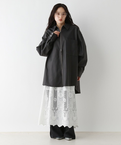 RAGEBLUE（レイジブルー）の「【UNSEX】Wジップ/アソートルーズシャツ（シャツ/ブラウス・レディース・グレー系その他/ブラック/ブラウン系その他/ダークブラウン・FREE）」の11枚目の写真