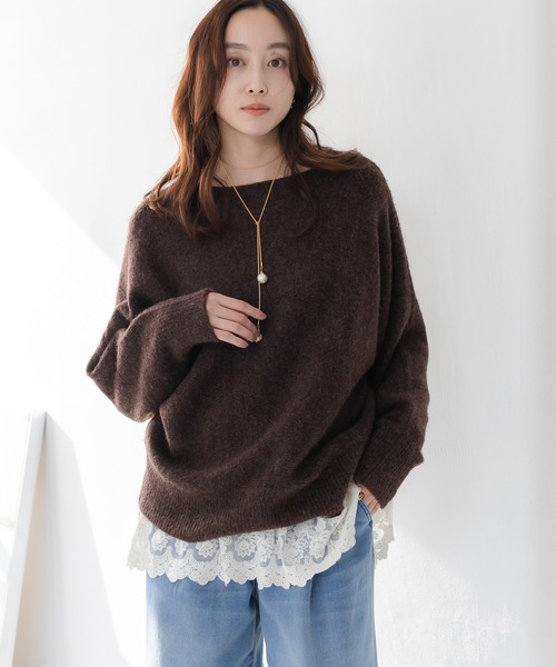 Elura（エルーラ）の「ヤクライクプルオーバー/582303（ニット/セーター・レディース・ダークブラウン/オレンジ/ラベンダー/ピンク系その他/ライトピンク/ライトベージュ/ブルー/チャコールグレー・FREE）」の16枚目の写真